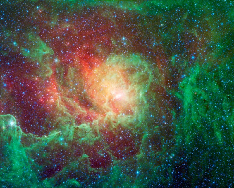 Stellar Nebula in Space — Green, Dramatic