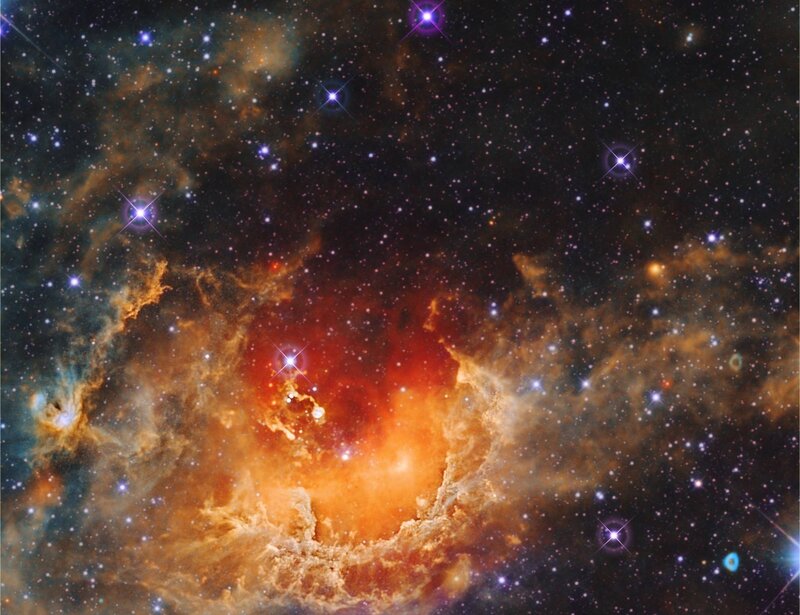 Stellar Nebula in Space — Orange, Cosmic