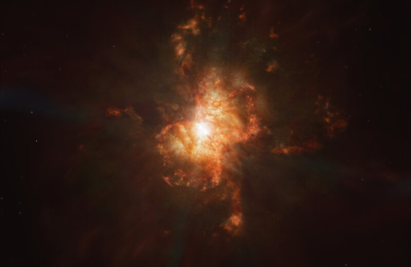 Stellar Nebula in Space — Orange, Dramatic