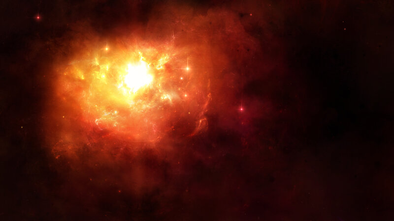Stellar Nebula in Space — Red