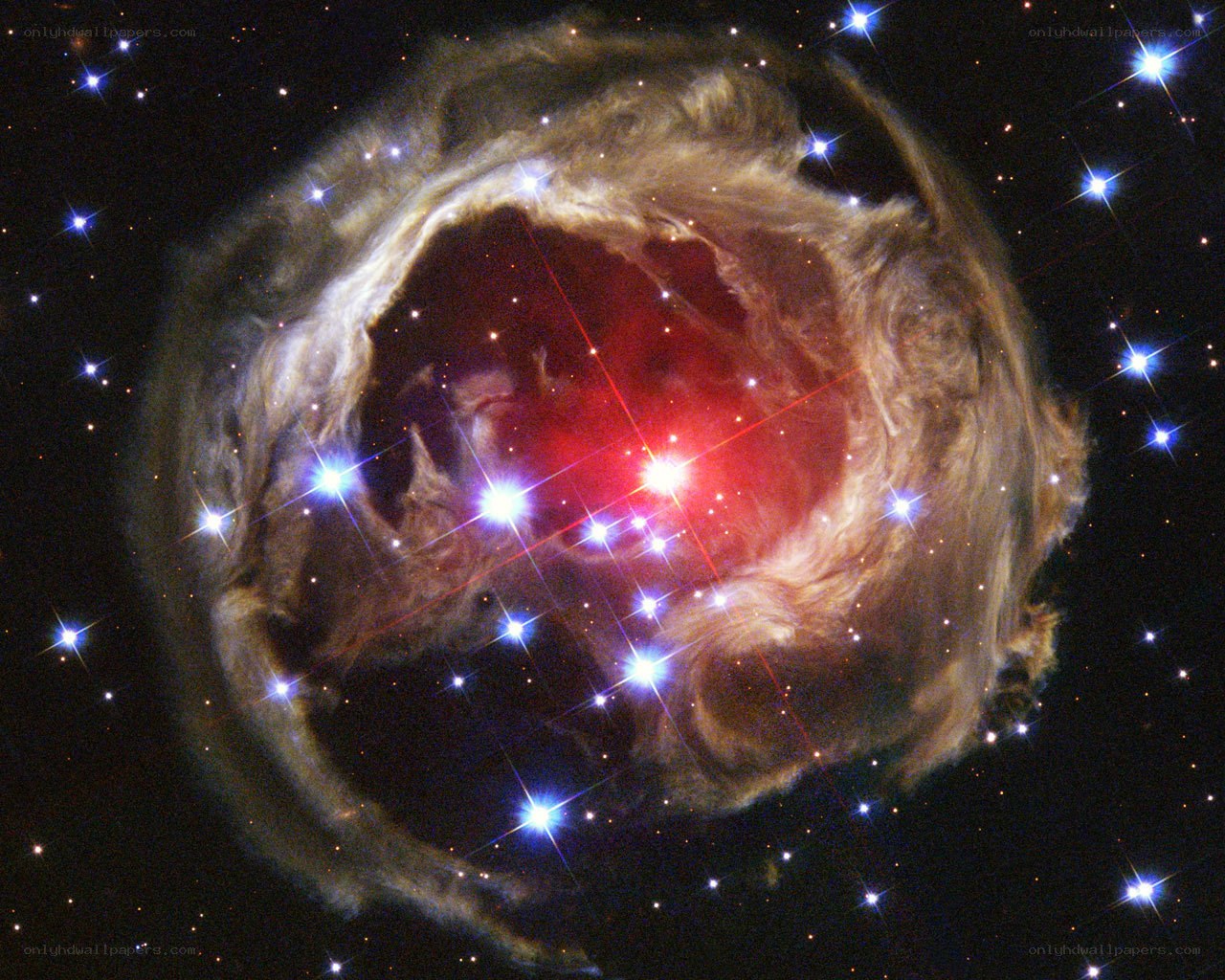 Stellar nebula with bright stars