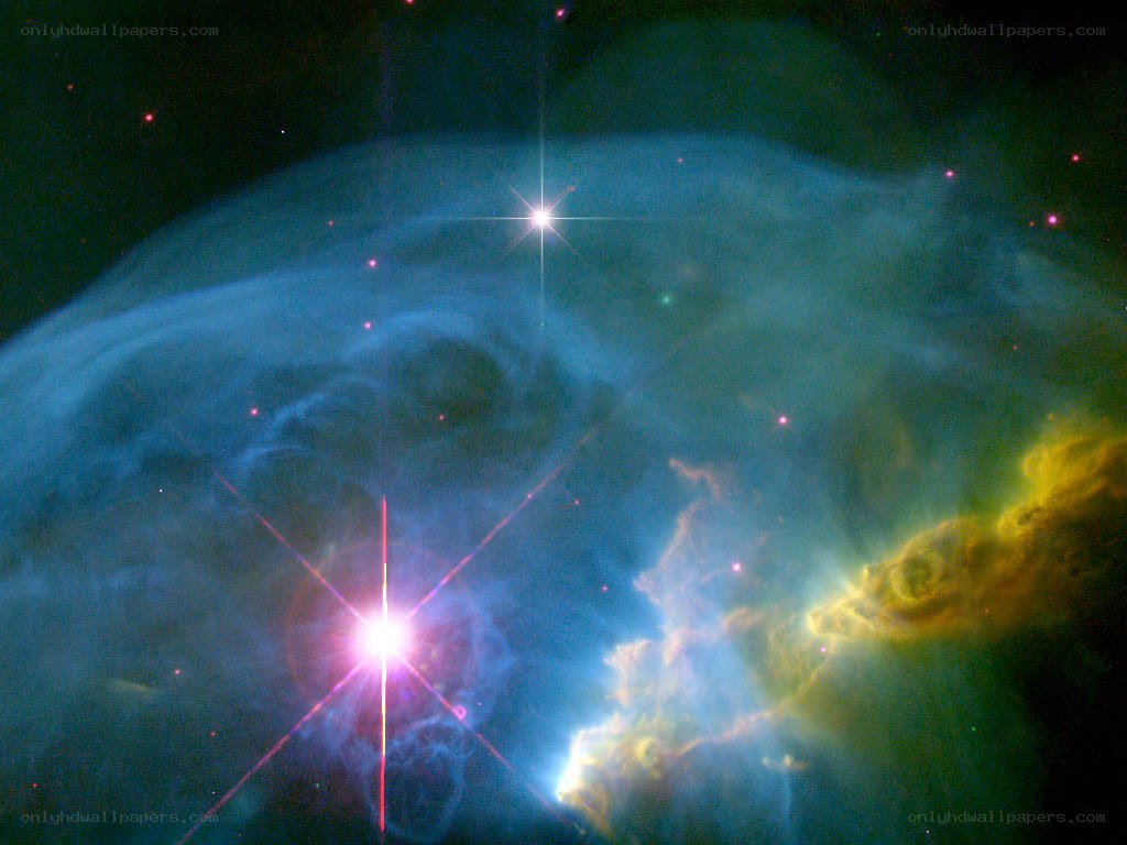 Stellar nebula with bright stars