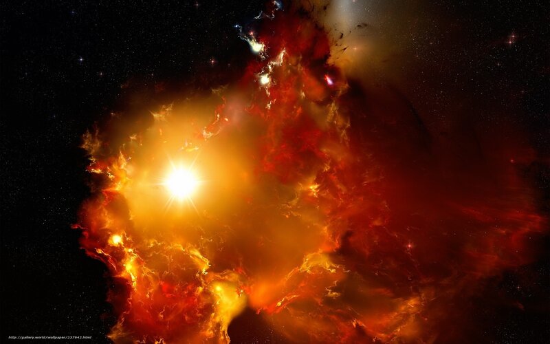 Stellar Nebula with Star — Red