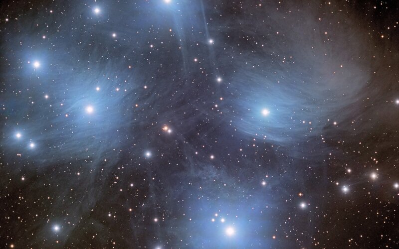 Stellar Nebula with Stars — Blue, Cosmic, Night, Photograph, Gas Clouds, Dust