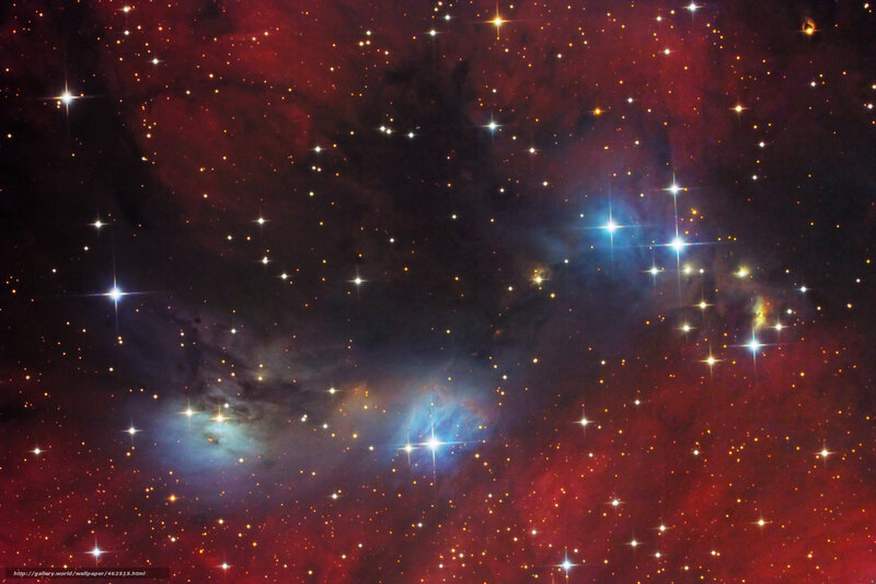 Stellar Nebula with Stars — Red, Cosmic, Night, Photograph