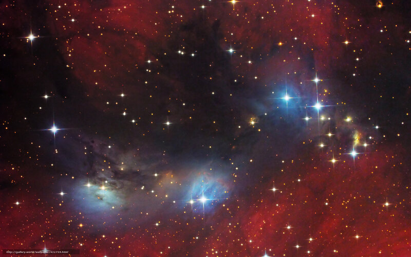 Stellar Nebula with Stars — Red, Cosmic, Night