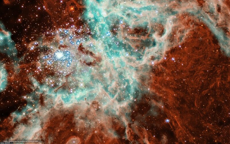 Stellar Nebula with Stars — Teal