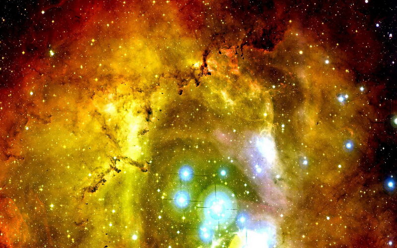 Stellar Nebula with Stars — Yellow