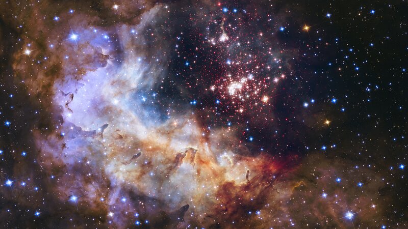 Stellar Nursery in Space — Blue, Cosmic, Night, Photograph, Stars, Nebula