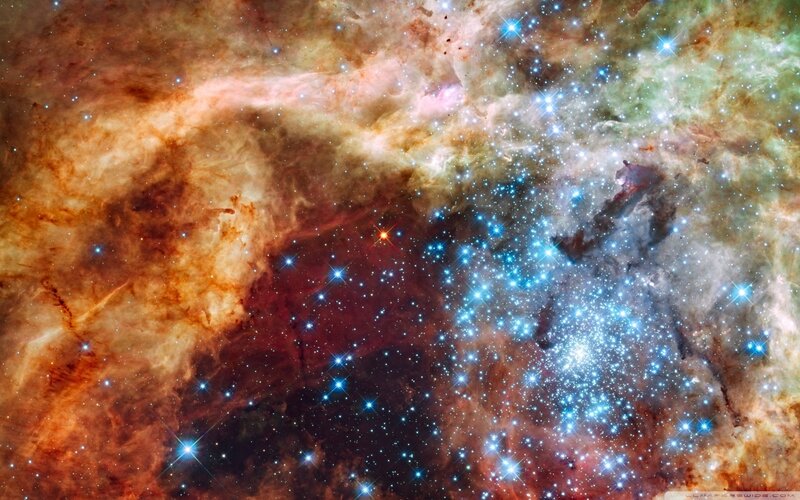 Stellar Nursery in Space — Blue, Cosmic, Photograph