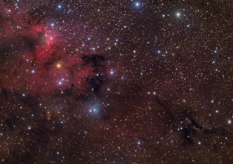 Stellar Nursery in Space — Red, Cosmic, Night