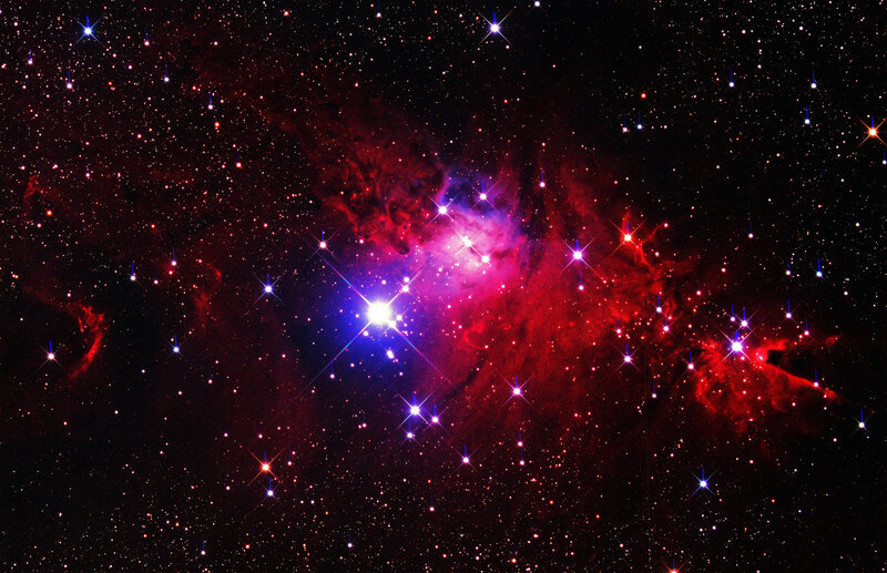 Stellar Nursery in Space — Red, Cosmic, Photograph