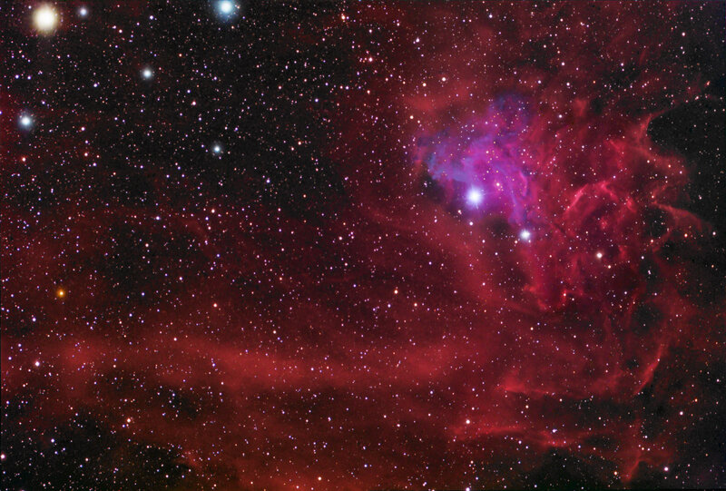 Stellar nursery in the night sky