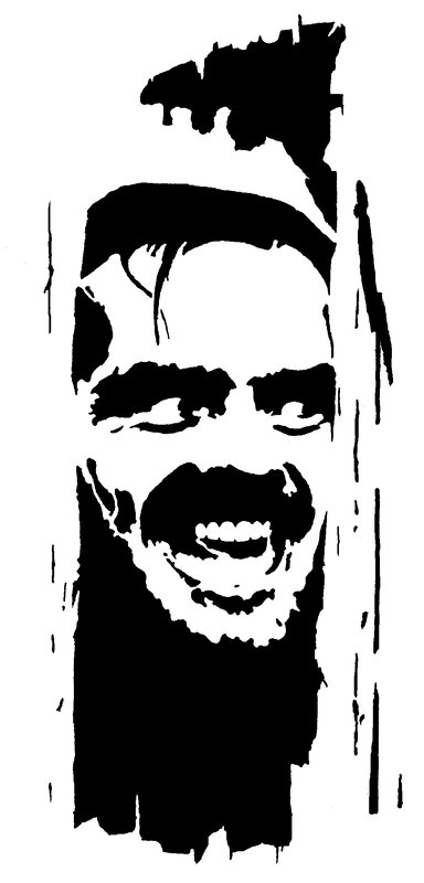 stencil portrait of a man