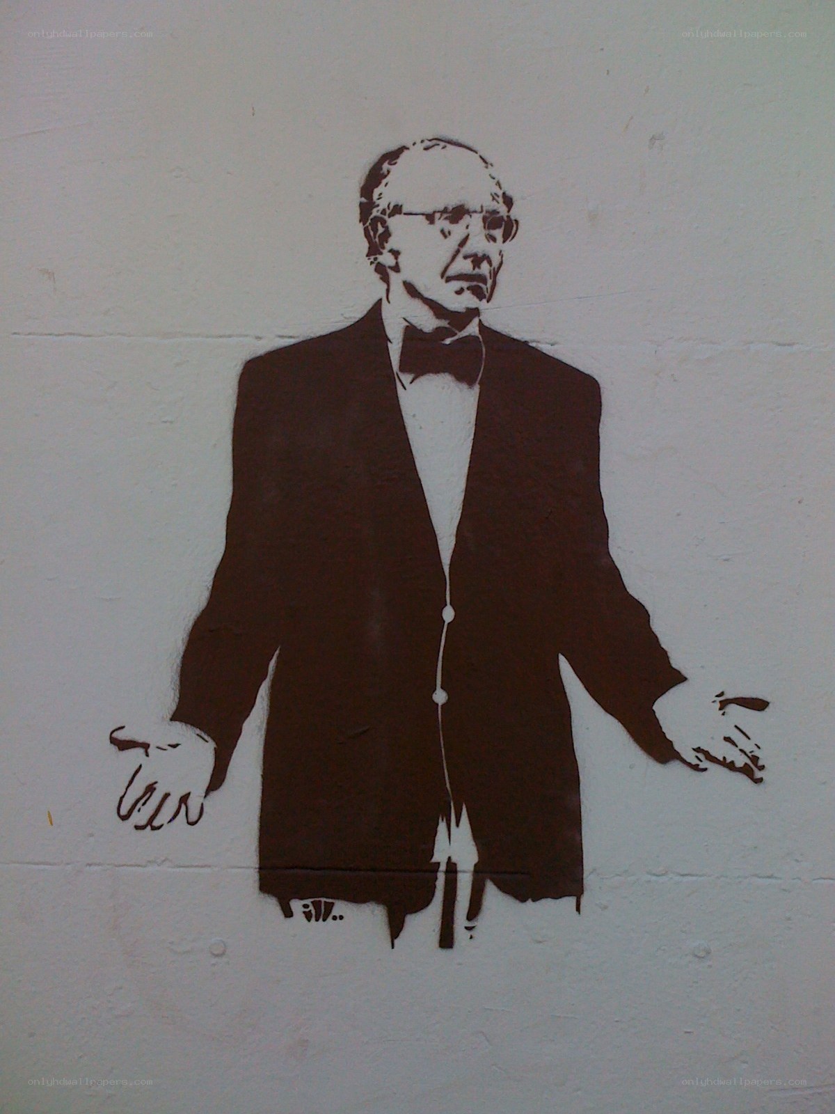 Stenciled man in tuxedo