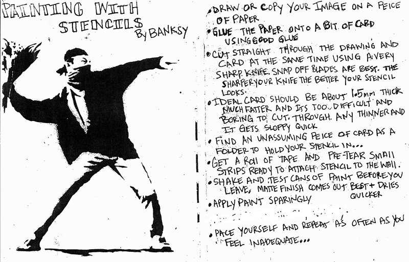 Stencils painting guide by Banksy