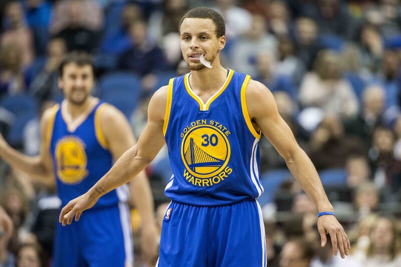 Stephen Curry on basketball court