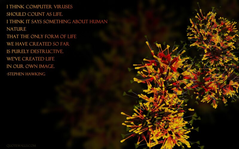 Stephen Hawking quote on computer viruses