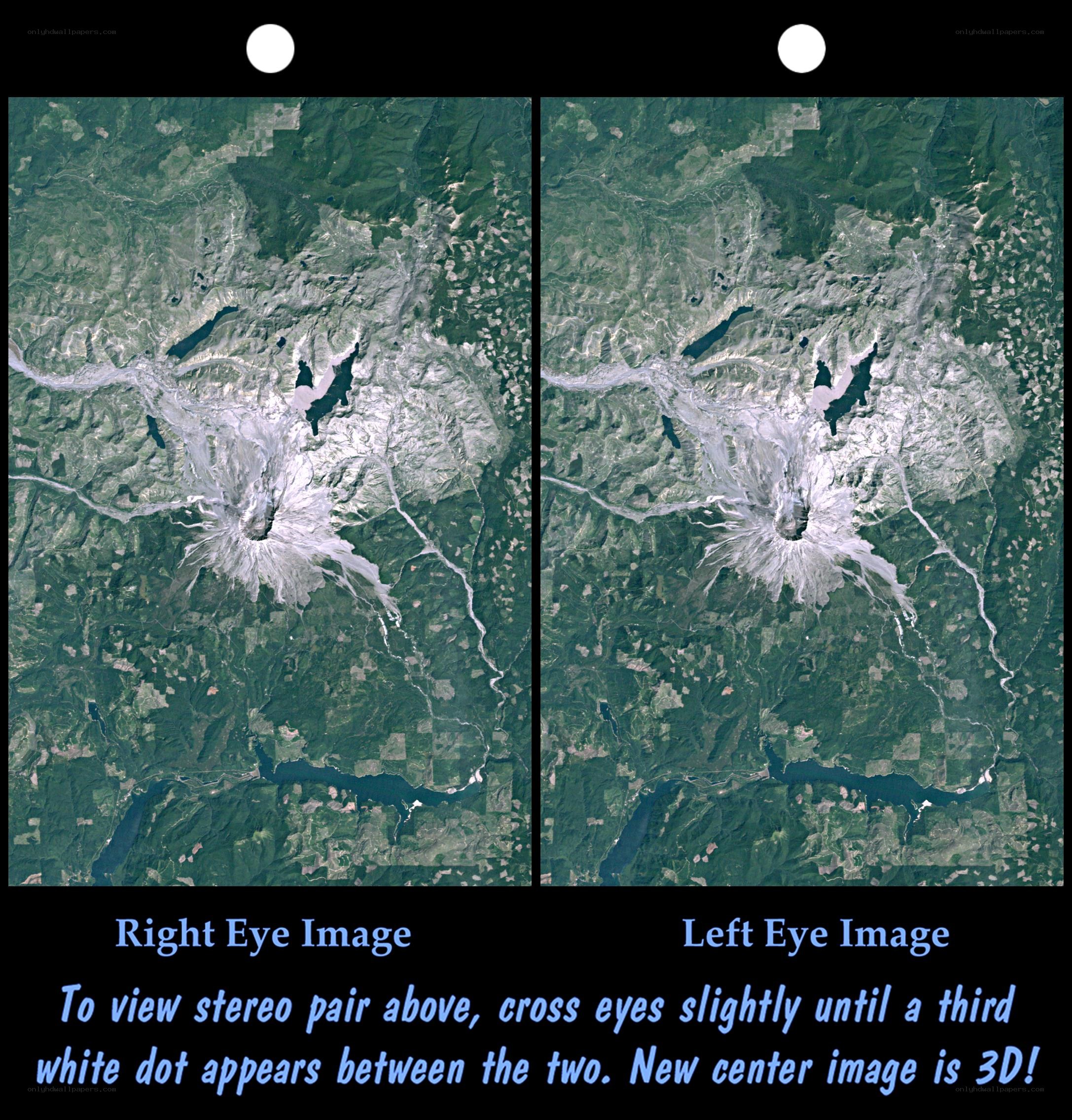 Stereo pair of a volcano