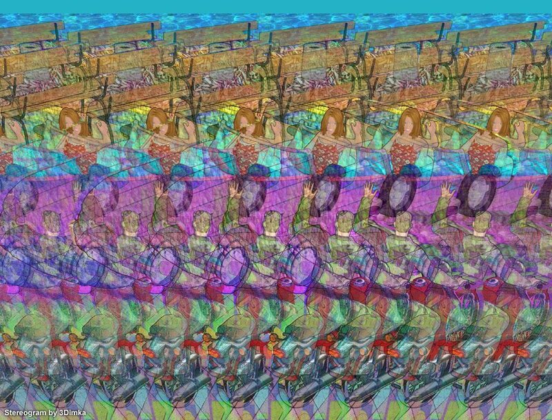 Stereogram with repeating figures