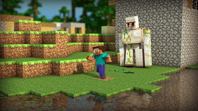 Steve Facing a Zombie