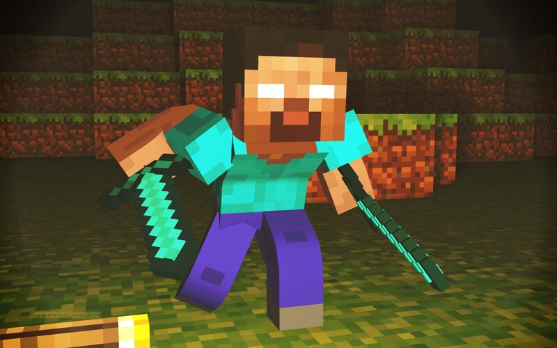 Steve Holding Diamond Swords