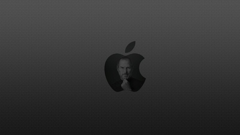Steve Jobs in Apple Logo — Black