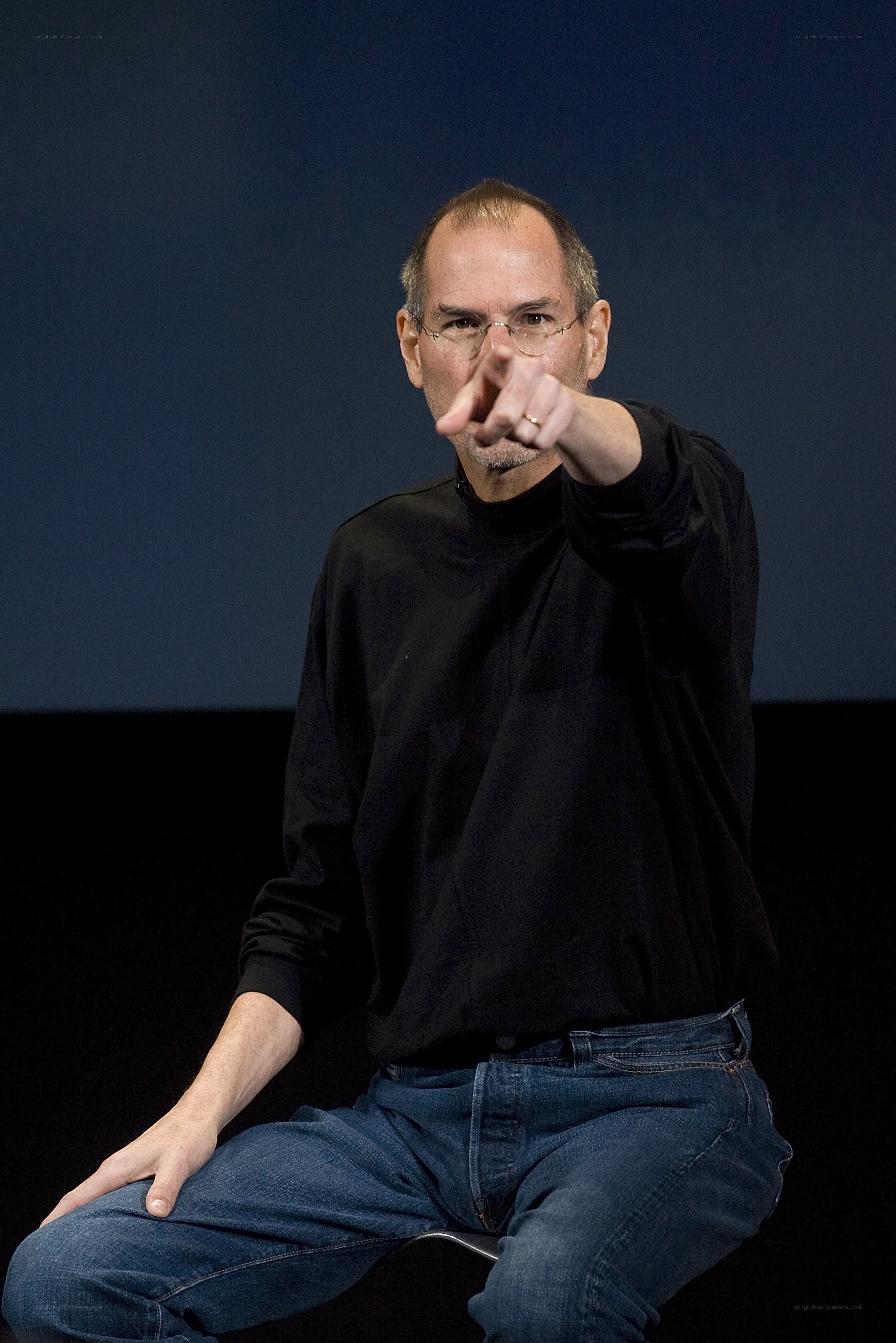 Steve Jobs pointing at camera