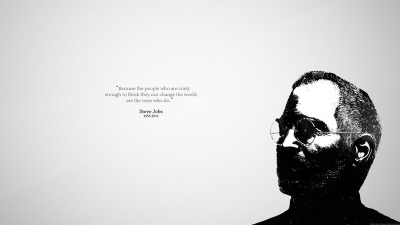 Steve Jobs Portrait — Black, Minimalist
