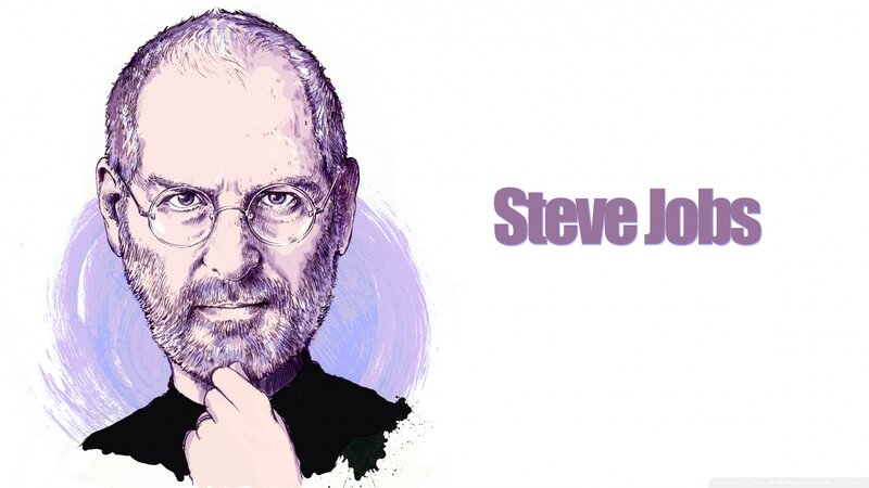 Steve Jobs Portrait — Purple, Thoughtful