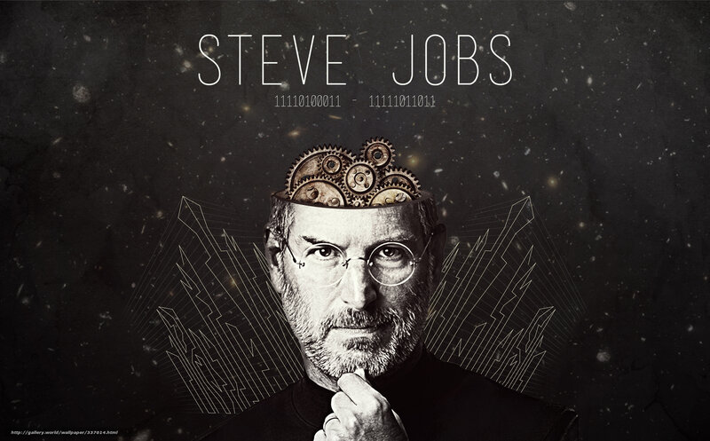 Steve Jobs portrait with gears