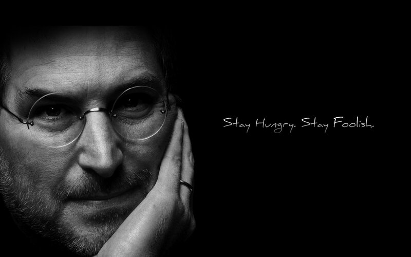 Steve Jobs portrait with quote