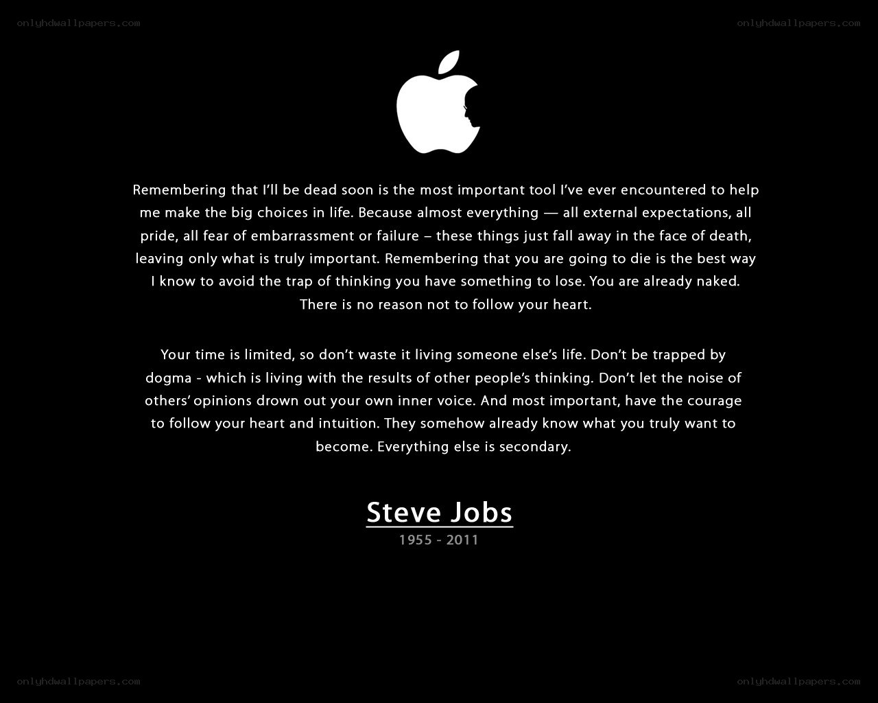 Steve Jobs quote on death