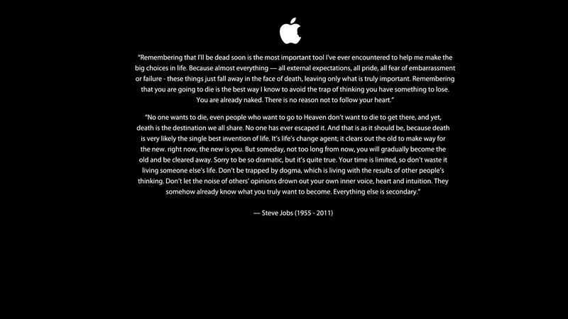 Steve Jobs quote on death