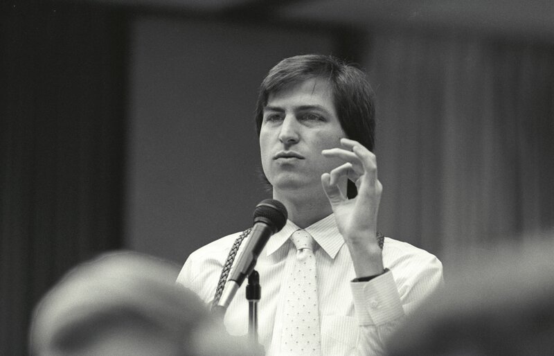 Steve Jobs speaking at a conference