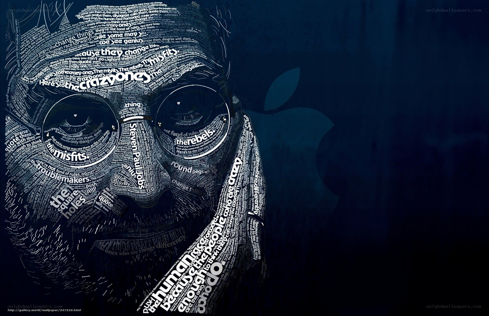 Steve Jobs word art portrait
