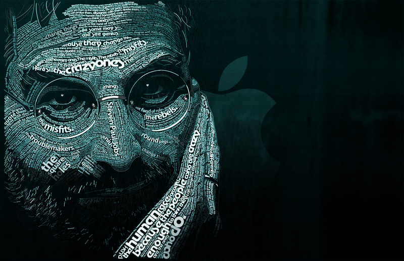 Steve Jobs word art portrait
