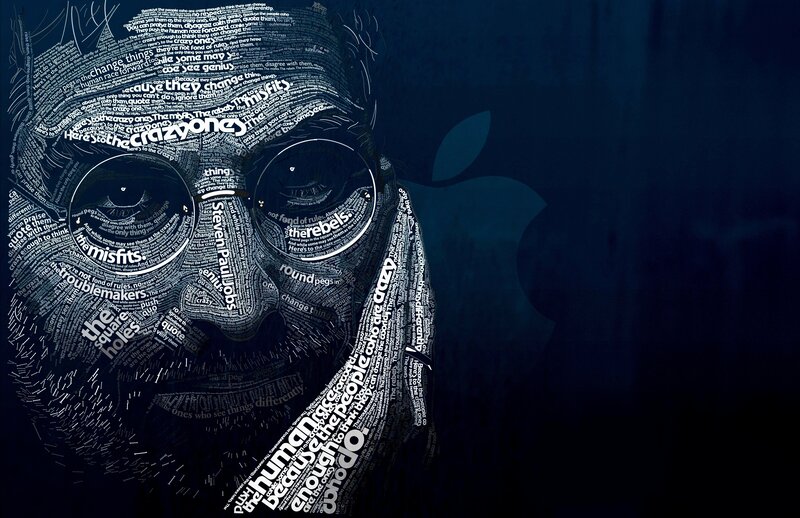 Steve Jobs word art portrait