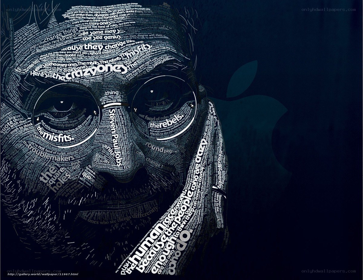 Steve Jobs word art portrait