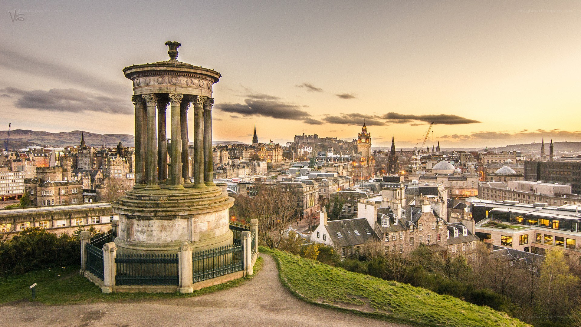 Stewart Monument at sunset