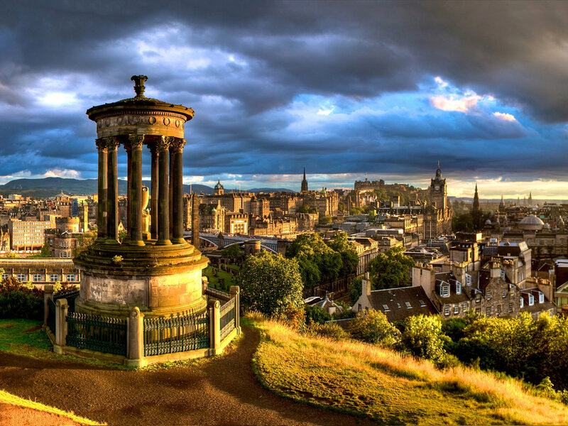 Stewart Monument — Blue, Dramatic, Sunset, Photograph