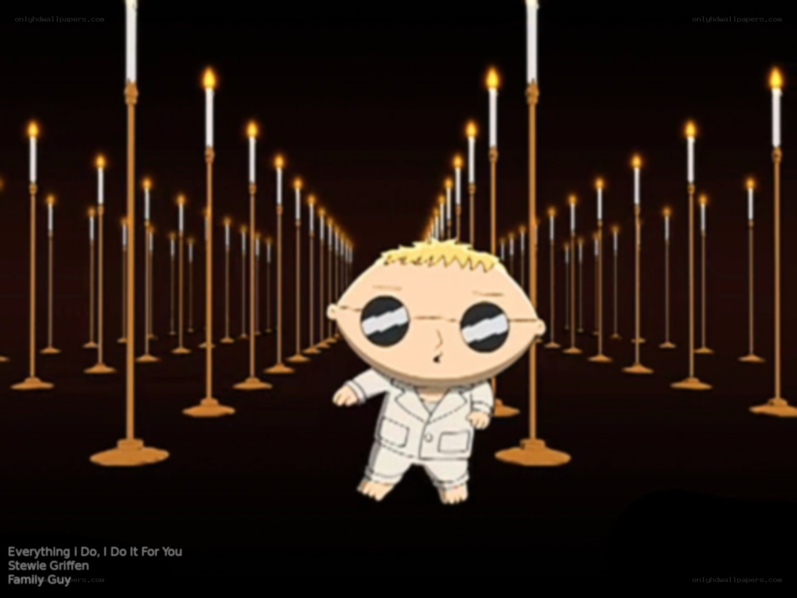 Stewie Griffin in candlelight