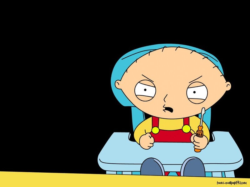 Stewie Griffin in high chair