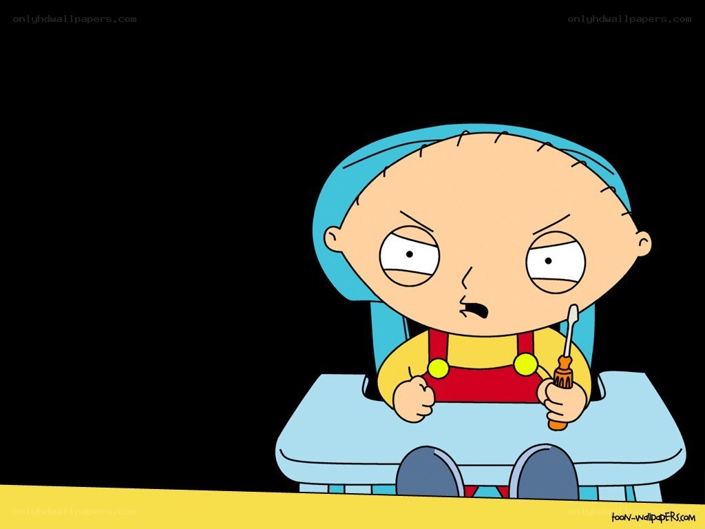 Stewie Griffin in high chair