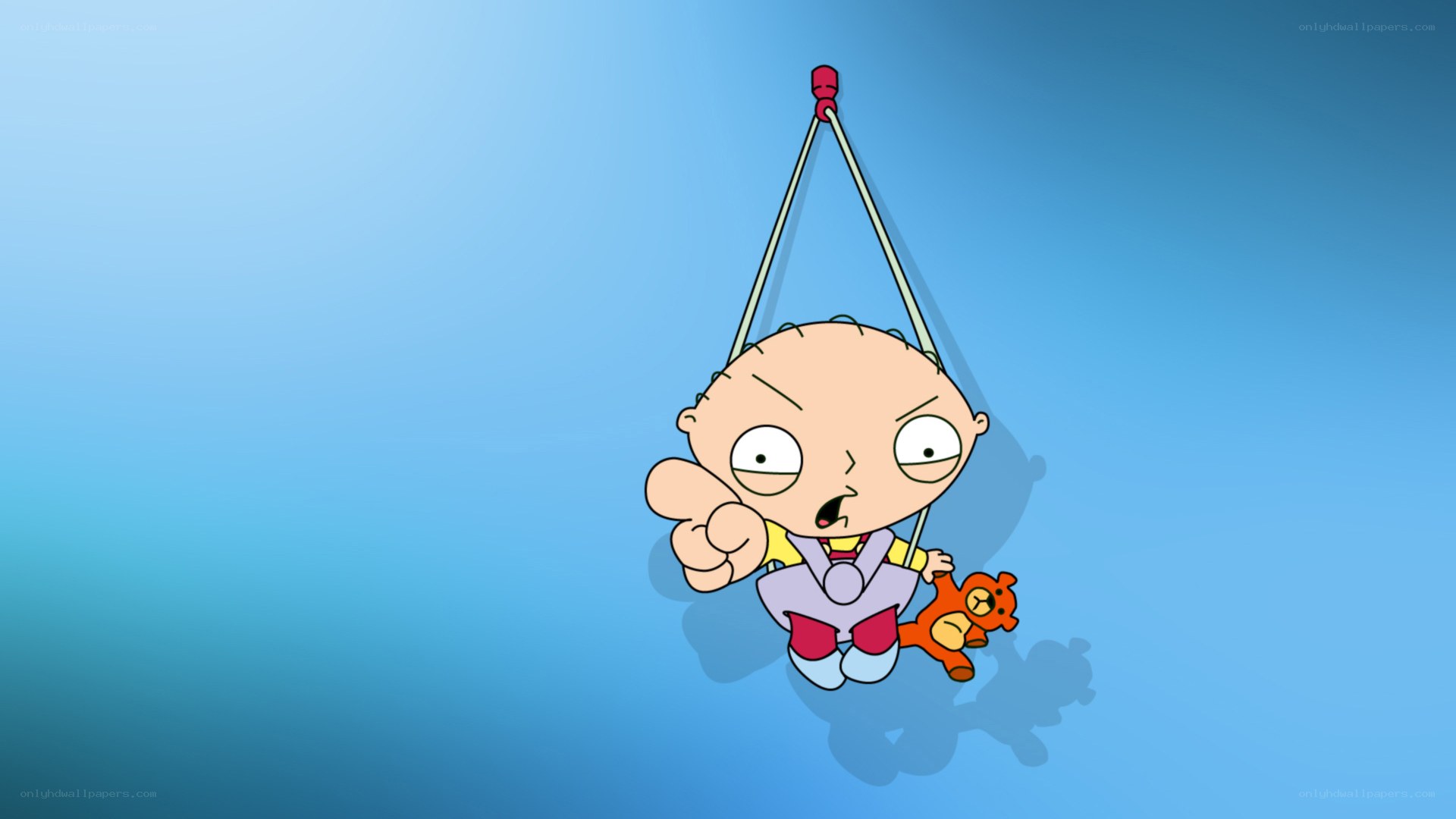 Stewie Griffin on a swing