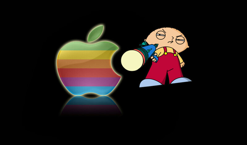 Stewie Griffin with Apple logo