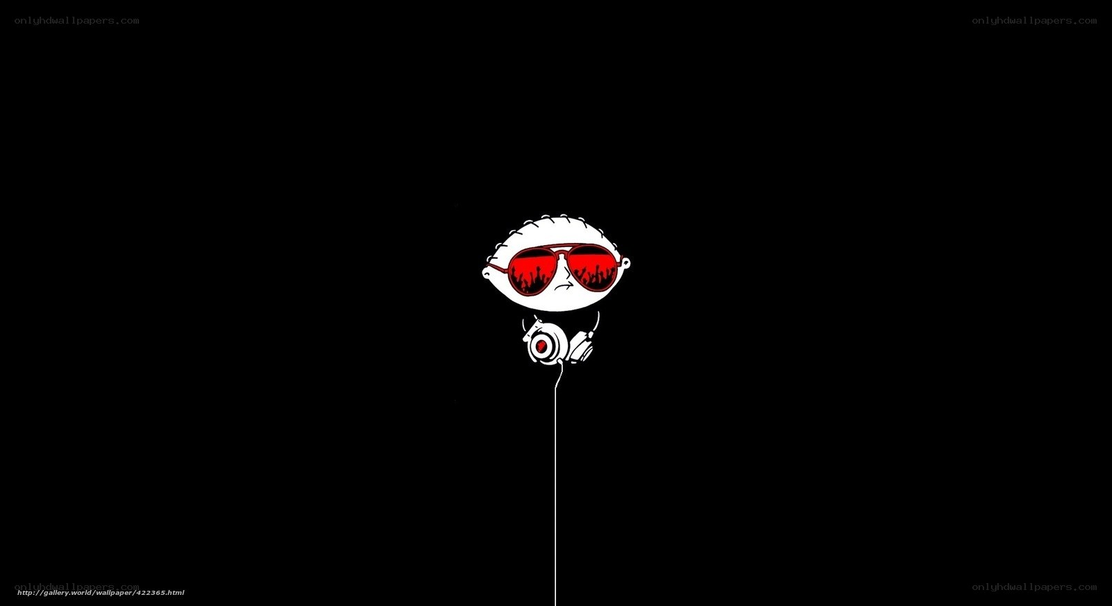 Stewie Griffin with headphones
