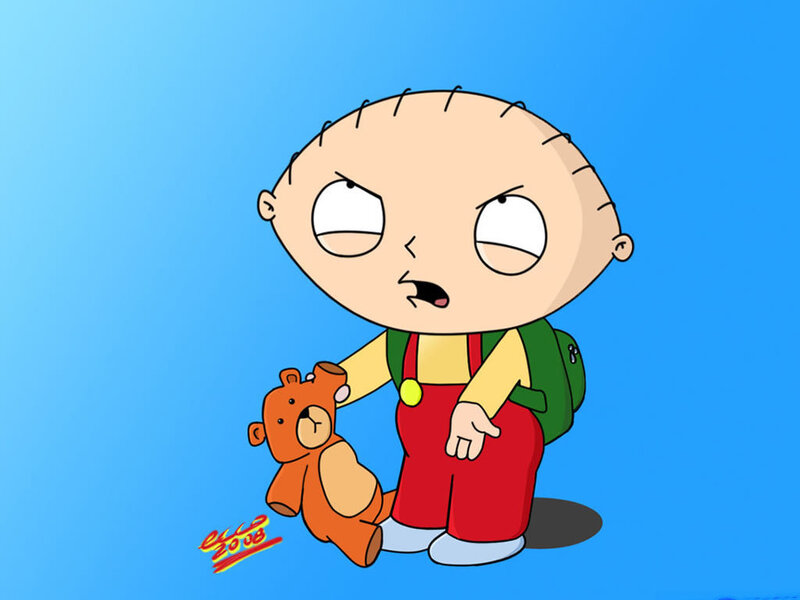 Stewie Griffin with Teddy Bear — Blue