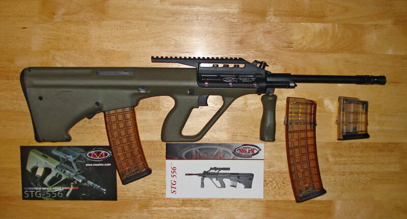 STG-556 rifle with magazines