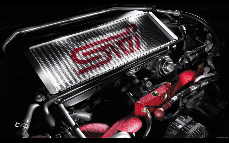 STI engine bay close-up